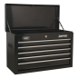 Topchest, coffre à outils Mid-Box et pile de 14 tiroirs Rollcab - Noir