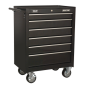 Topchest, coffre à outils Mid-Box et pile de 14 tiroirs Rollcab - Noir