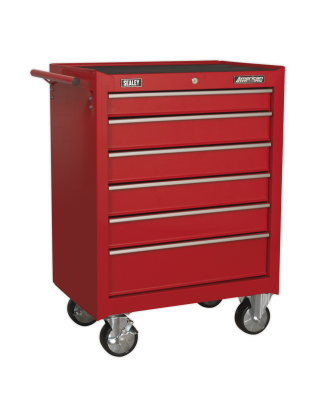 Topchest, coffre à outils Mid-Box et pile de 14 tiroirs Rollcab - Rouge