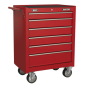 Topchest, coffre à outils Mid-Box et pile de 14 tiroirs Rollcab - Rouge