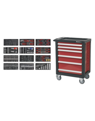 Rollcab 6 Drawer with Ball-Bearing Slides & 298pc Tool Kit