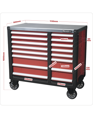 Mobile Workstation 16 Drawer with Ball-Bearing Slides