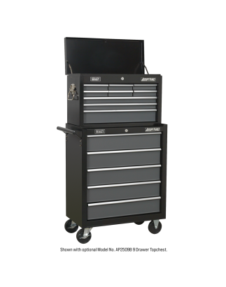 Rollcab 5 Drawer with Ball-Bearing Slides - Black/Grey