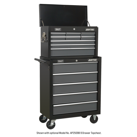 Rollcab 5 Drawer with Ball-Bearing Slides - Black/Grey