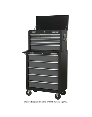 Rollcab 5 Drawer with Ball-Bearing Slides - Black/Grey