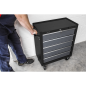 Rollcab 5 Drawer with Ball-Bearing Slides - Black/Grey