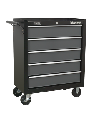 Rollcab 5 Drawer with Ball-Bearing Slides - Black/Grey