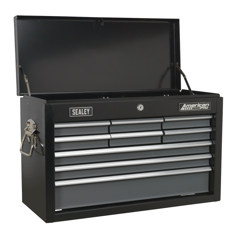 Topchest 9 Drawer with Ball-Bearing Slides - Black/Grey