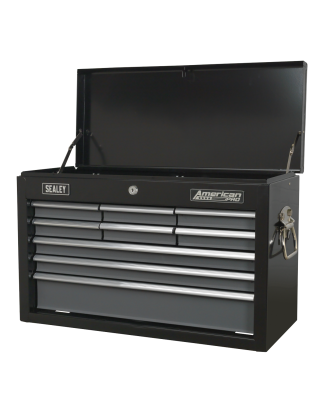 Topchest 9 Drawer with Ball-Bearing Slides - Black/Grey