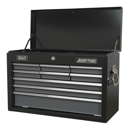 Topchest 9 Drawer with Ball-Bearing Slides - Black/Grey