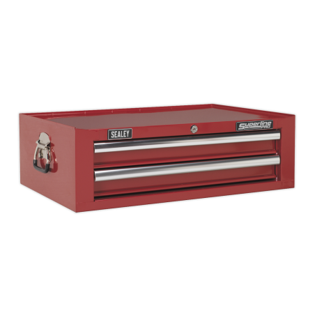 Mid-Box 2 Drawer Tool Chest with Ball-Bearing Slides - Red