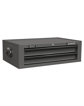 Mid-Box Tool Chest 2 Drawer with Ball-Bearing Slides - Grey/Black