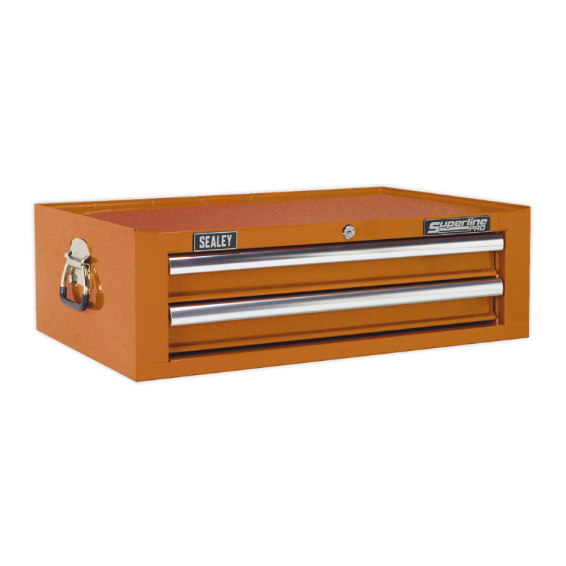 Mid-Box Tool Chest 2 Drawer with Ball-Bearing Slides - Orange