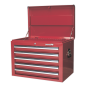 Topchest 5 Drawer with Ball-Bearing Slides - Red