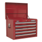 Topchest 5 Drawer with Ball-Bearing Slides - Red