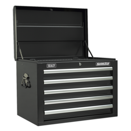 Topchest 5 Drawer with Ball-Bearing Slides - Black