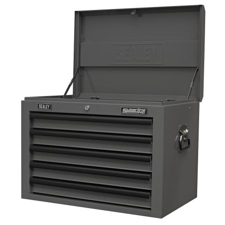 Topchest 5 Drawer with Ball-Bearing Slides - Grey/Black