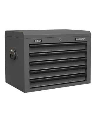 Topchest 5 Drawer with Ball-Bearing Slides - Grey/Black