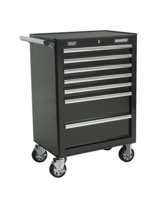 Rollcab 7 Drawer with Ball-Bearing Slides - Black