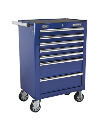 Rollcab 7 Drawer with Ball-Bearing Slides - Blue