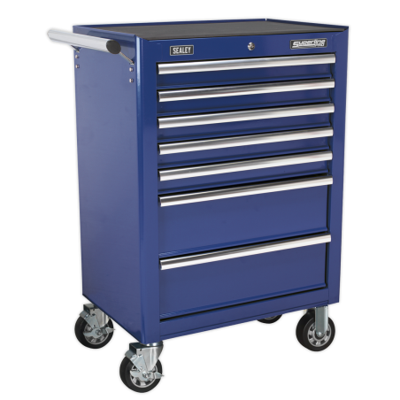 Rollcab 7 Drawer with Ball-Bearing Slides - Blue