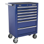 Rollcab 7 Drawer with Ball-Bearing Slides - Blue