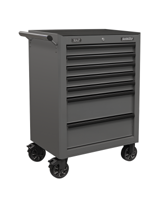 Rollcab 7 Drawer with Ball-Bearing Slides - Grey/Black