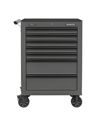 Rollcab 7 Drawer with Ball-Bearing Slides - Grey/Black