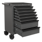 Rollcab 7 Drawer with Ball-Bearing Slides - Grey/Black