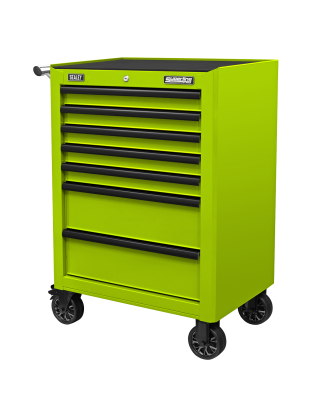 Rollcab 7 Drawer with Ball-Bearing Slides - Green/Black