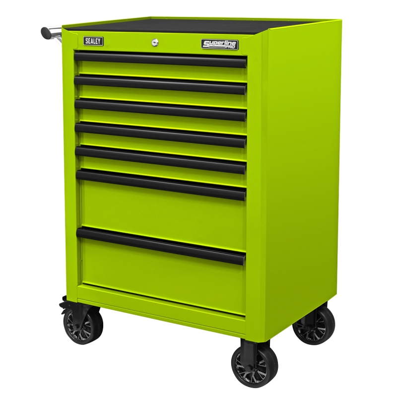 Rollcab 7 Drawer with Ball-Bearing Slides - Green/Black