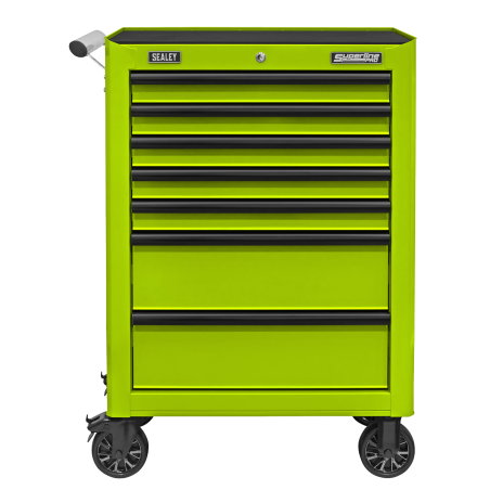 Rollcab 7 Drawer with Ball-Bearing Slides - Green/Black