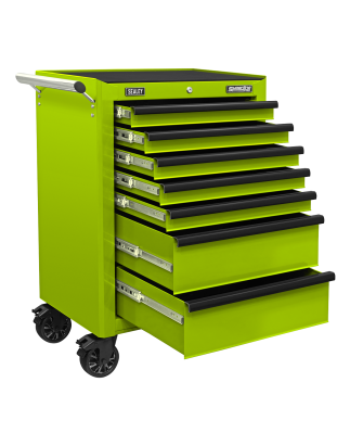 Rollcab 7 Drawer with Ball-Bearing Slides - Green/Black