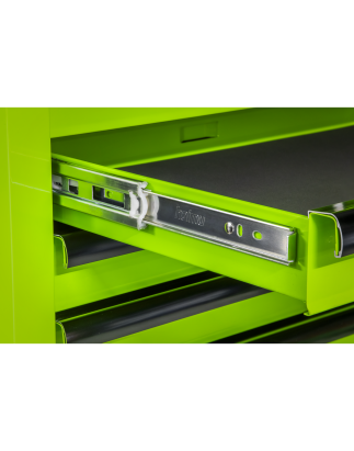 Rollcab 7 Drawer with Ball-Bearing Slides - Green/Black