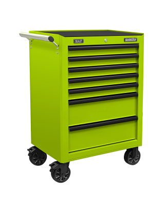 Rollcab 7 Drawer with Ball-Bearing Slides - Green/Black