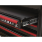 Mid-Box Tool Chest 2 Drawer Retro Style - Black with Red Anodised Drawer Pulls