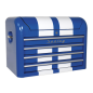 Topchest 4 Drawer Retro Style - Blue with White Stripes