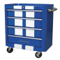 Rollcab 4 Drawer Retro Style - Blue with White Stripes