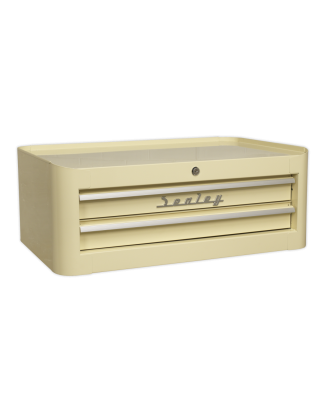 Retro Style Topchest, Mid-Box Tool Chest & Rollcab Combination 10 Drawer Cream