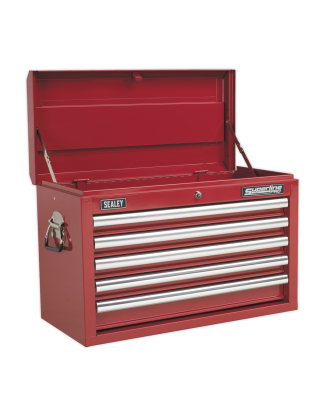 Topchest 5 Drawer with Ball-Bearing Slides - Red