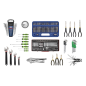 Topchest 5 tiroirs avec glissières à roulement à billes - Rouge et trousse à outils 140 pièces