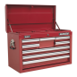 Topchest 8 Drawer with Ball-Bearing Slides - Red