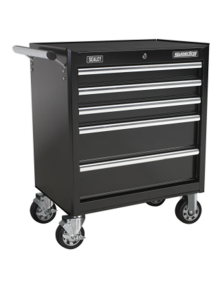 Rollcab 5 Drawer with Ball-Bearing Slides - Black