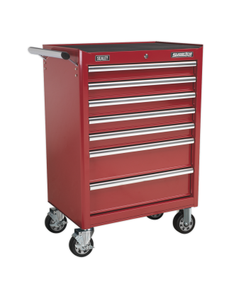 Rollcab 7 Drawer with Ball-Bearing Slides - Red