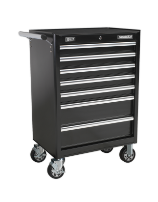 Rollcab 7 Drawer with Ball-Bearing Slides - Black