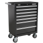 Rollcab 7 Drawer with Ball-Bearing Slides - Black