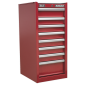 Hang-On Chest 8 Drawer with Ball-Bearing Slides - Red