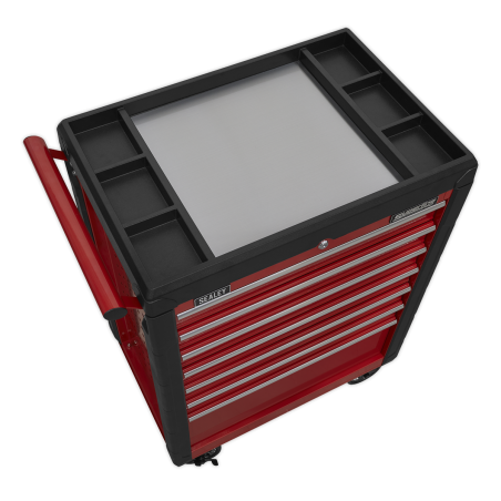 Rollcab 7 Drawer with Ball-Bearing Slides - Red