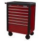 Rollcab 7 Drawer with Ball-Bearing Slides - Red