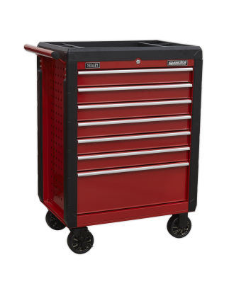 Rollcab 7 Drawer with Ball-Bearing Slides - Red